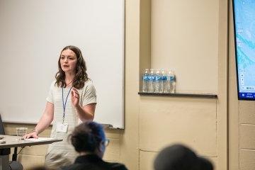 Class of 2023 student Nellie Ellis presented research on the "Bloody Harlan Labor War."